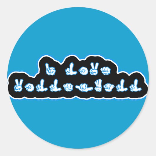 VolleyChick I Love Volleyball ASL Ronde Sticker (Voorkant)