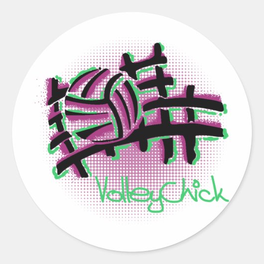 VolleyChick Netzo Ronde Sticker (Voorkant)