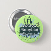 VolleyChick Star Grunge Ronde Button 5,7 Cm (Voorkant /achterkant)