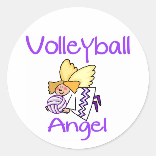 VolleyChick VB Angel Ronde Sticker (Voorkant)