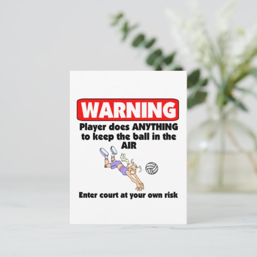 VolleyChick-waarschuwing Briefkaart (Staand voorkant)