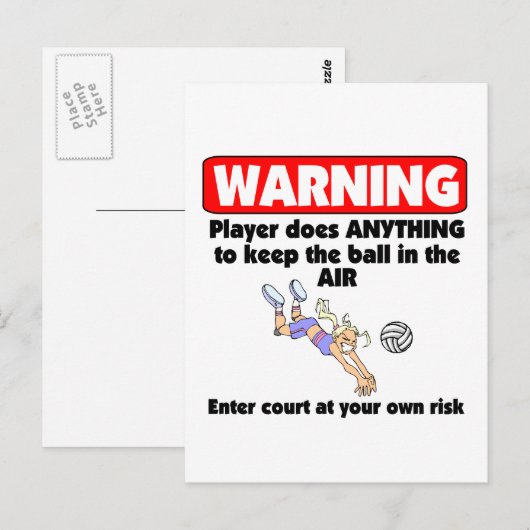 VolleyChick-waarschuwing Briefkaart (Voorkant / Achterkant)