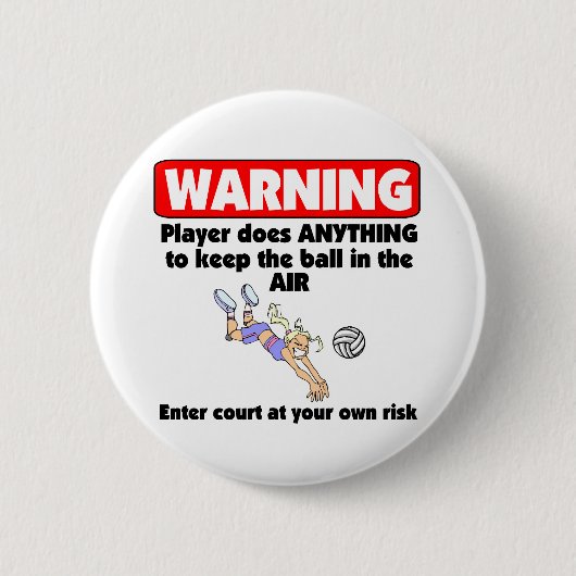 VolleyChick-waarschuwing Ronde Button 5,7 Cm (Voorkant)