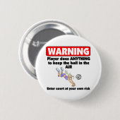 VolleyChick-waarschuwing Ronde Button 5,7 Cm (Voorkant /achterkant)