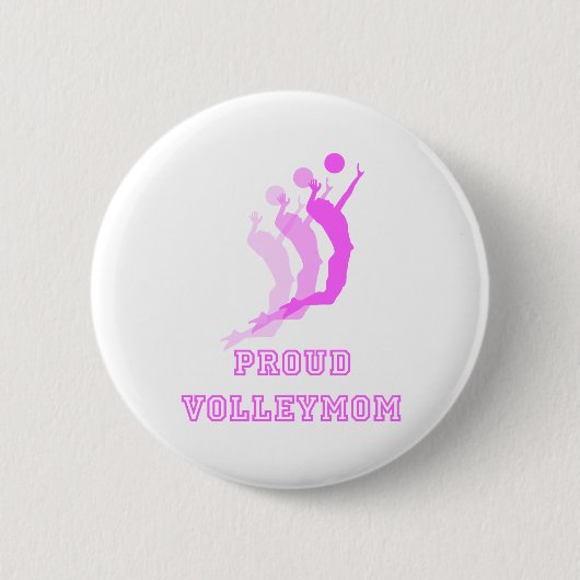 VolleyChickProudMamDark Ronde Button 5,7 Cm (Voorkant)