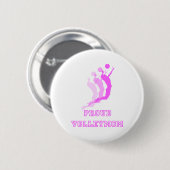VolleyChickProudMamDark Ronde Button 5,7 Cm (Voorkant /achterkant)