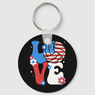 Volleyll Love 4 juli Amerikaanse vlag volleyl Sleutelhanger