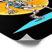 Volleyll Skeleton Scary Volleyll Player Halloween  Poster (Hoek)
