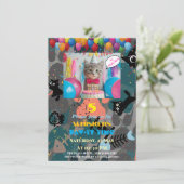 Volmaakt gepersonaliseerde kat verjaardagsuitnodig kaart (Staand voorkant)