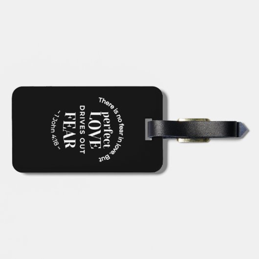 "Volmaakte liefde verdrijft angst" (1 Johannes 4:1 Bagagelabel (Achterkant horizontaal)