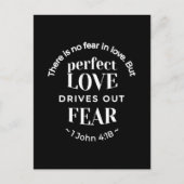 "Volmaakte liefde verdrijft angst" (1 Johannes 4:1 Briefkaart (Voorkant)