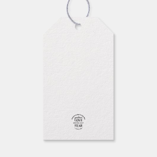 "Volmaakte liefde verdrijft angst" (1 Johannes 4:1 Cadeaulabel (Achterkant)