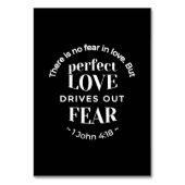 "Volmaakte liefde verdrijft angst" (1 Johannes 4:1 Kaart (Voorkant)