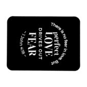 "Volmaakte liefde verdrijft angst" (1 Johannes 4:1 Magneet (Horizontaal)