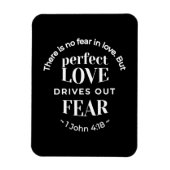 "Volmaakte liefde verdrijft angst" (1 Johannes 4:1 Magneet (Verticaal)
