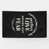 "Volmaakte liefde verdrijft angst" (1 Johannes 4:1 Spandoek (Horizontaal)