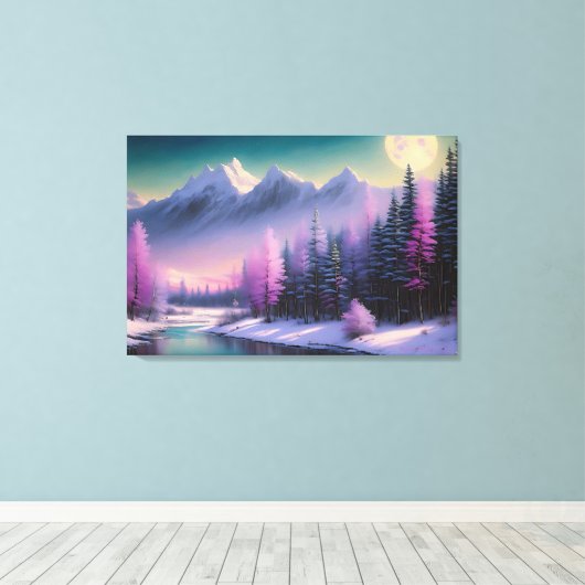 "Volmaan", door BarryDyar ©, Landschap Schilderen Canvas Afdruk (Insitu (Houten vloer))