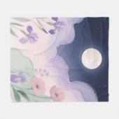 Volmaan Waterverf Iris Bloemennacht Fleece Deken (Voorkant (Horizontaal))