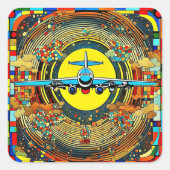 Volo 15 vierkante sticker (Voorkant)