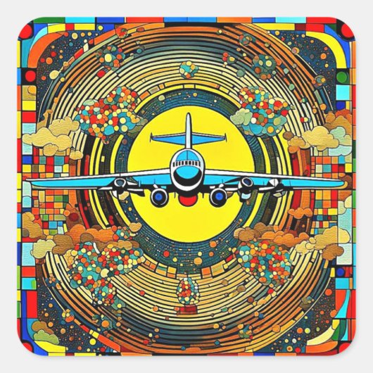 Volo 15 vierkante sticker (Voorkant)