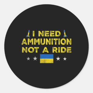 Volodymyr Zelensky Ik heb munitie nodig, geen lift Ronde Sticker