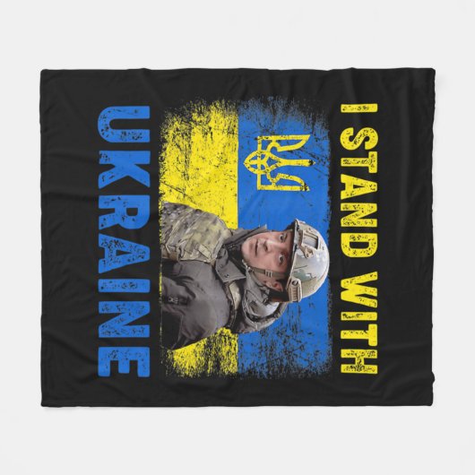 Volodymyr Zelensky Ik sta in Oekraïne Fleece Deken (Voorkant (Horizontaal))