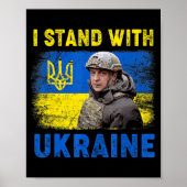 Volodymyr Zelensky Ik sta in Oekraïne Poster (Voorkant)