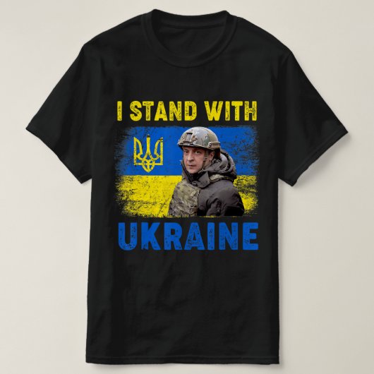 Volodymyr Zelensky Ik sta in Oekraïne T-shirt (Design voorkant)