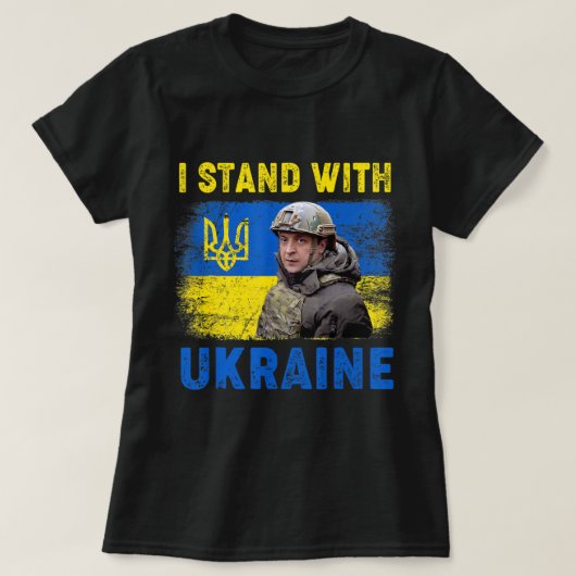 Volodymyr Zelensky Ik sta in Oekraïne T-shirt (Design voorkant)