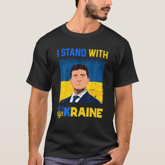 Volodymyr Zelensky Ik sta voor Oekraïne Pro Ukrain T-shirt (Voorkant)