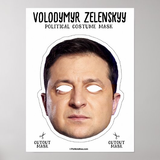 Volodymyr Zelensky kostuummasker Poster (Voorkant)