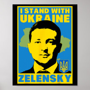 Volodymyr Zelensky Oekraïne Oekraïense Vlag T-shir Poster