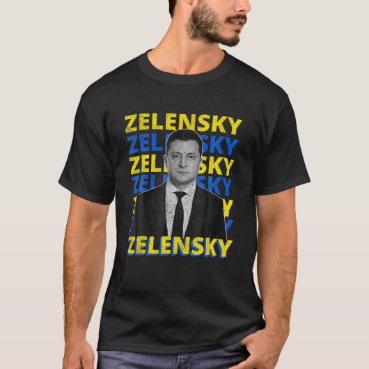Volodymyr Zelensky President Oekraïne steunt het V T-shirt (Voorkant)