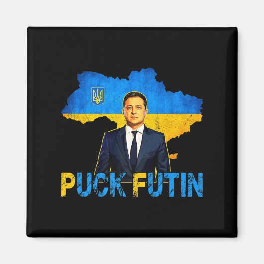 Volodymyr Zelensky Puck Futin Meme I Stand With Uk Magneet (Voorkant)