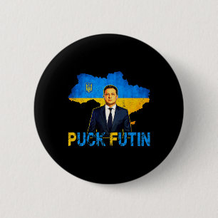 Volodymyr Zelensky Puck Futin Meme I Stand With Uk Ronde Button 5,7 Cm