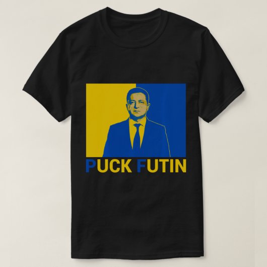 Volodymyr Zelensky Puck Futin steunt Oekraïne Ukra T-shirt (Design voorkant)