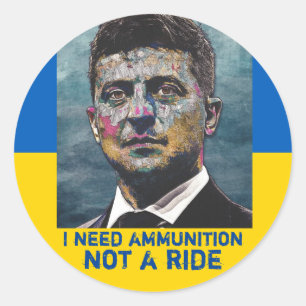 Volodymyr Zelenskyy-Stickers Ronde Sticker