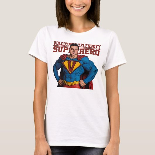 Volodymyr Zelenskyy Superheld T-shirt (Voorkant)