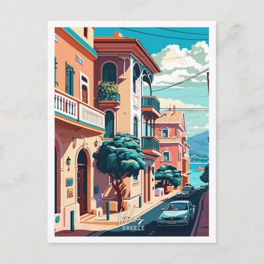 Volos Griekenland Reizen  Illustratie Briefkaart (Voorkant)
