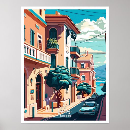 Volos Griekenland Reizen  Illustratie Poster (Voorkant)