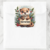 Volslagen Schattige kerst Vierkante Sticker (Tas)