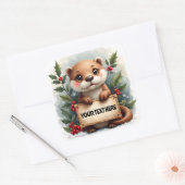 Volslagen Schattige kerst Vierkante Sticker (Envelop)