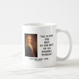 Voltaire alles is in het beste geval koffiemok