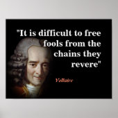 Voltaire citaat op Fools Poster (Voorkant)