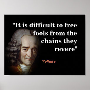 Voltaire citaat op Fools Poster