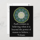 Voltaire citaat over FAITH Briefkaart (Voorkant / Achterkant)