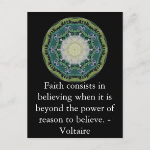 Voltaire citaat over FAITH Briefkaart