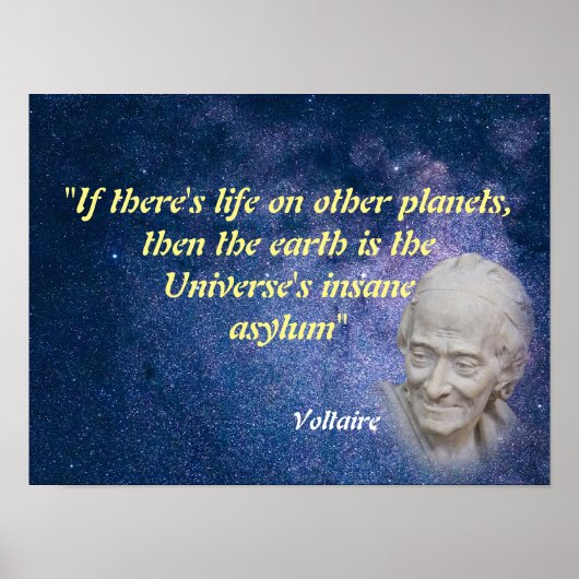 Voltaire citaat over het leven op andere Posters (Voorkant)
