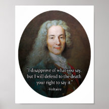 Voltaire Free Speech Poster