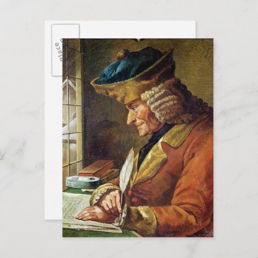 Voltaire in zijn studie briefkaart (Voorkant / Achterkant)